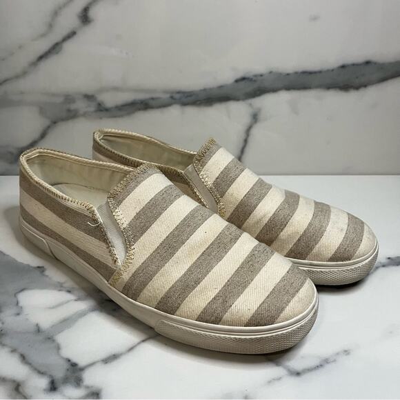 Jack Rogers Women's Striped Canvas Tan Neutral Jane Sneakers Sz 11 Casual - Picture 1 of 8
